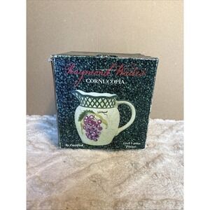 Certified International "Cornucopia" Lattice Grapes 8" Pitcher by Raymond Waites